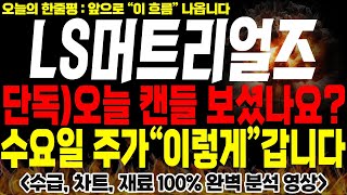 [LS머트리얼즈 주가전망] 🚨긴급🚨오늘 캔들 다들 보셨나요? 수요일 주가는 "이렇게" 갑니다!🔥🔥#ls머트리얼즈주가 #ls머트리얼즈주가전망 #ls머트리얼즈대응전략