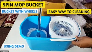 Floor Cleaning Spin Mop Bucket Unboxing and Demo | How to use spin mop