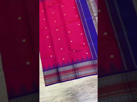 Luxury of handloom at an incredible price ₹16,675! : Kanjivaram Korvai Border Silk Saree (Zariless)