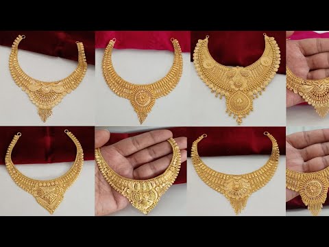 latest new 2024 gold necklace designs with weight & price || light weight gold necklace designs || 😍