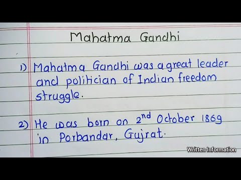 10 lines on Mahatma Gandhi in English | Mahatma Gandhi essay in English | Gandhi Jayanti Essay