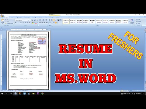 How To Make Resume In MS Word🤷