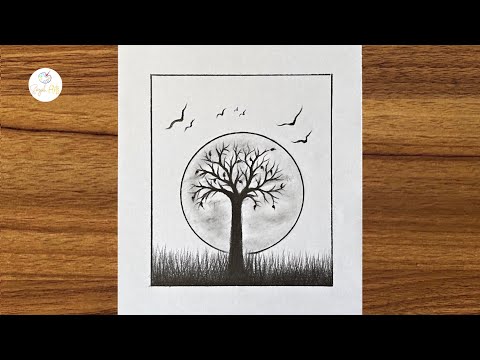 Easy scenery drawing || Scenery drawing for beginners || Pencil drawing for beginners step by step