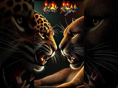 Most Dangerous Big Cat Jaguar Vs Mountain Lion 😱 #wildlifebattle #animalkingdom #facts