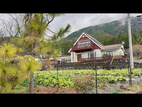 4K Japan walk - Rainy Day Walking Tour Japanese Countryside Village Gifu, Japan Relaxing 4K Walk