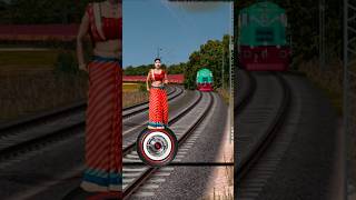 Tyre to cute aunty dance vs train #shortsfeed #youtubeshorts #trandingshorts #viralshort