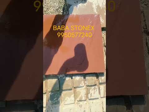 Madana red natural stone parking us #stonetile #stone