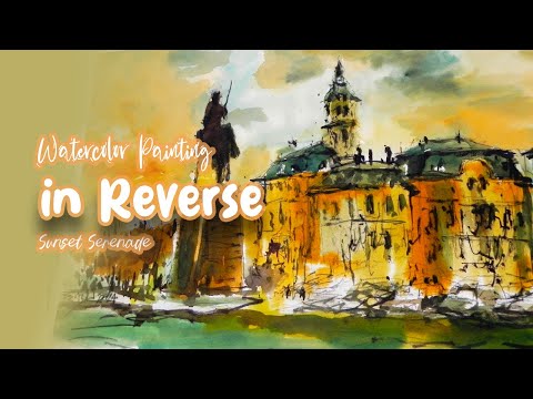 Watercolor Painting in Reverse: Sunset Serenade