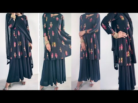 Trending anarkali peplum kurti design//pearl sleeves design//pearl neck design