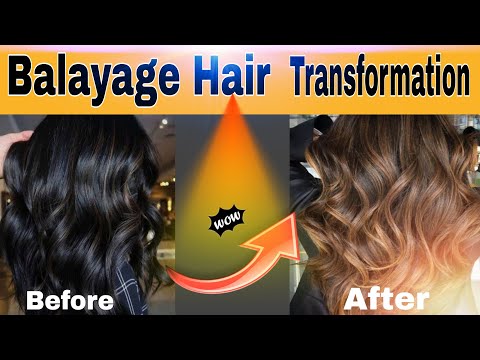 Hair Colour Transformation | Balayage latest Highlights on Dark  Black hair