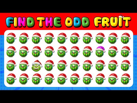 243 Puzzles for GENIUS | Find the ODD One Out - Fruit Merry Christmas Edition Quiz 🍉🎄🎅 Quiz Lion