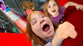 REALLY BiG SLiDE with Adley & Navey!!  Friends Day visiting Rainbow Ghosts & pirate island portal