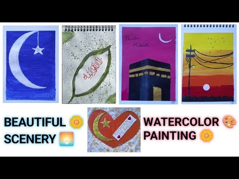 Beautiful 🌼 Scenery 🌅 Drawing 💖 with watercolor 🎨