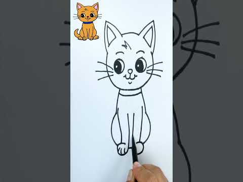 Cómo dibujar la cara de un gatito para colorear