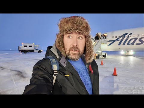 Flying To Top Of The World Above The Arctic Circle & Over Frozen Ocean On ALASKA Airlines