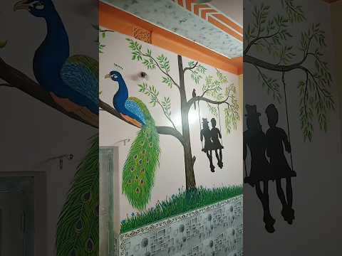 wall painting design hand painted #shorts #viral #treanding