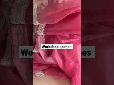 lace Border application for our super hit organza saree...  #saree #organza #workshop