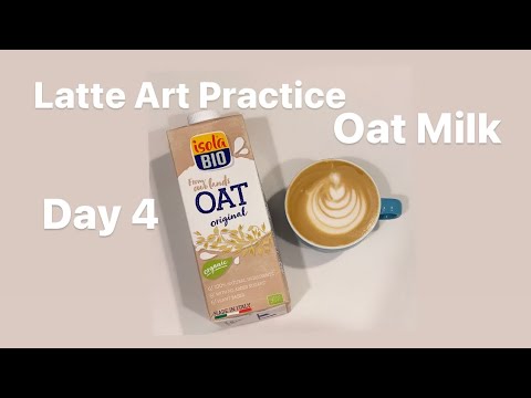 Oat Milk Latte Art Practices Day 4/ オーツミルクラテアート練習 4日目