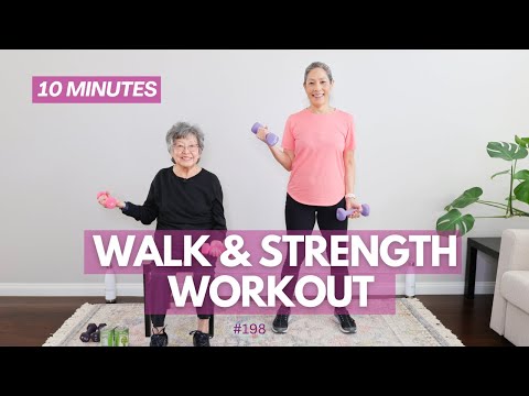 10 Minute Walking Workout and Strength Training for Seniors