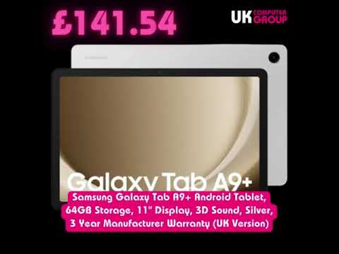 Samsung Galaxy Tab A9+ Android Tablet, 64GB Storage, 11" Display, 3D Sound, Silver  👇🔥🔥