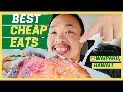 The BEST HUGE CHEAP EATS Hidden Gem Plate Lunch in Waipahu Hawaii