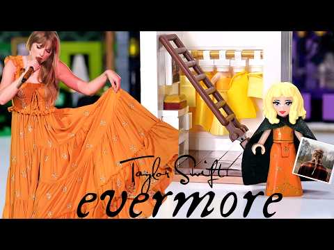 I built an Evermore room in my LEGO Lover House 🍂🤎 Taylor Swift custom minidoll repaint