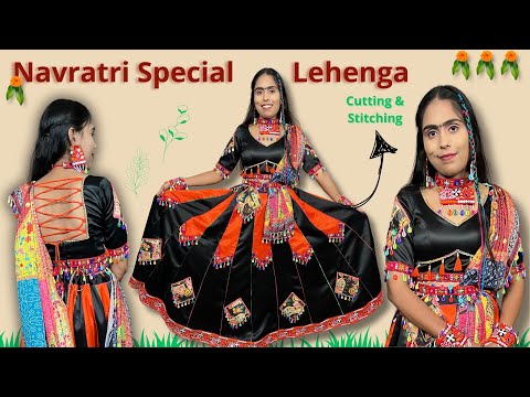 Navratri Special Lehenga Cutting and Stitching / Navratri Garba Dress Designing idea