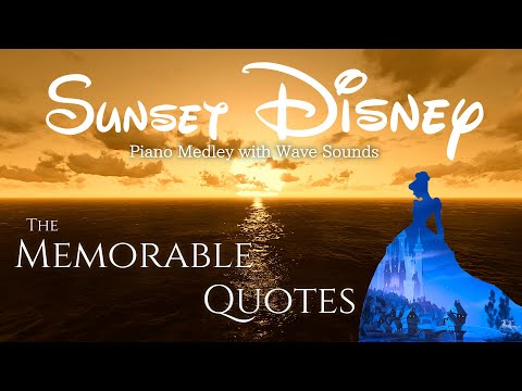 Disney Piano Medley with Sunset Ocean Ambient Sounds for Deep Sleep and Soothing(No Mid-Roll Ads)