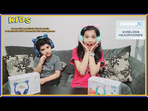 Riwbox CF9 Robot Cat Ear Headphones with LED Light | Best Kids Headhones | 4K