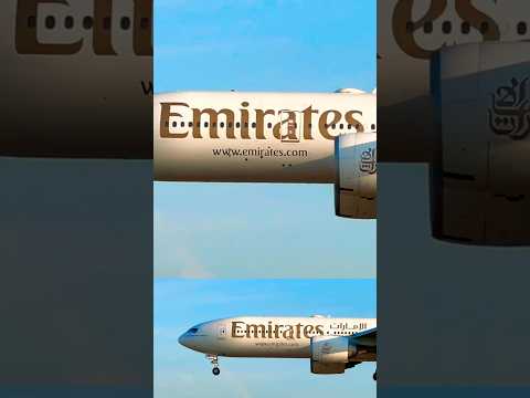 Boeing 777 Emirates aterrizando en Barcelona #youtubeshorts #remix #shorts #planespotting #aviation