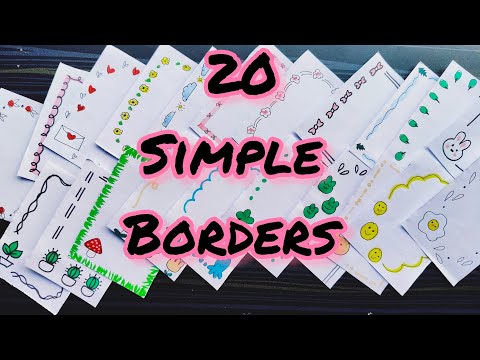 20 SIMPLE BORDER DESIGNS/PROJECT WORK DESIGNS/A4 SHEET/FILE/FRONT PAGE DESIGN FOR SCHOOL PROJECT