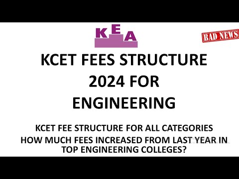 KCET FEES STRUCTURE 2024 |KCET Engineering Colleges Fee 2024|KCET Fees Structure For All Categories|