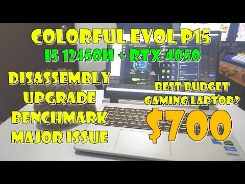 Colorful Evol P15 RTX 4050 I5 12450H Budget Gaming laptop Review, Disassembly, Upgrade, Maintenance!