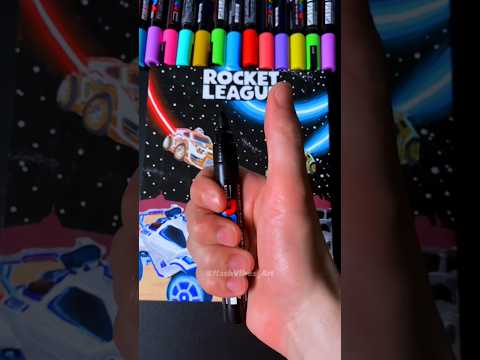 Drawing Rocket League X Star Wars with Posca Markers! Satisfying Art! (#shorts)