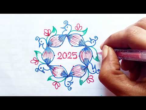 2025 new year kolam. புத்தாண்டு கோலம். 2025 new year rangoli designs