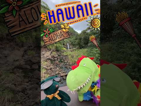 Hawaii Waterfall Hike with Green Bear & Doug the Dinosaur ~ Hawaii for Kids! #kidtimestorytime