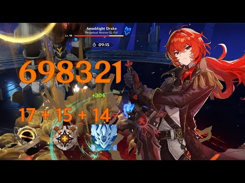 DILUC C6 Xianyun Floor 12 Second Half 46s Speedrun Abyss 5.1.2