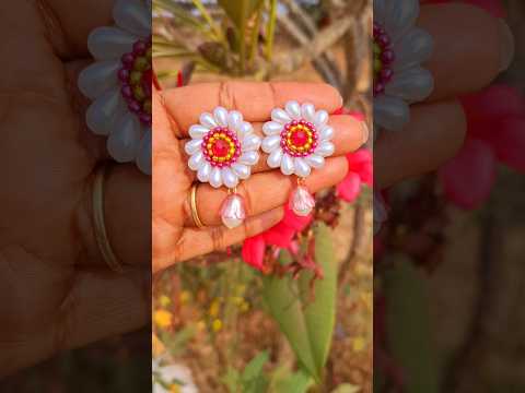 Diy earrings 🌸🌸 #earrings #diyearrings #shorts #earringmaking #jewellery #jewelrymaking #diy #craft