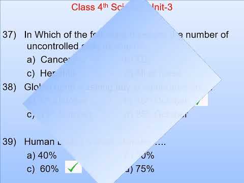 Class 4th Science MCQ's Unit 3