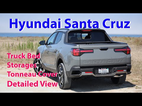 Hyundai Santa Cruz Open Bed, Tonneau Cover, Storages Detailed View