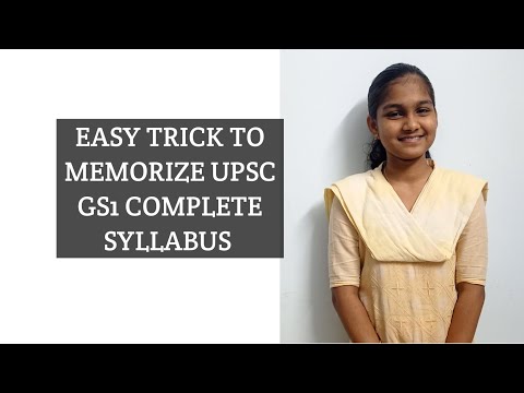 EASY TRICK TO MEMORIZE UPSC GS1 COMPLETE SYLLABUS|MNEMONICS TO MEMORIZE UPSC GS1 SYLLABUS