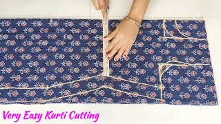 Kurti /Suit Cutting and stitching Step by Step For Beginners | Kurti cutting | Suit cutting