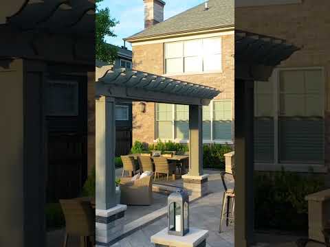 Contemporary Patio with Fire Table Centerpiece