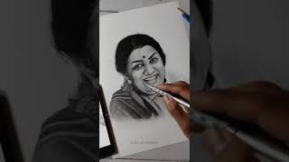 Lata Mangeshkar Drawing #Latadidi #riplata | How to draw Lata mangeshkar |