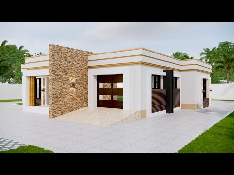 Low budget house design | 3 Bedroom | Hidden roof house plan - 16.5m x 16.7m