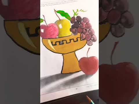 Amazing Fruit Basket Drawing 🍎🍇🥭✨️| #shorts #trending #viral #transition #drawing