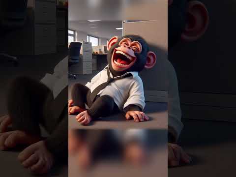 🐵 Office Monkey Madness: Chimp Pranks Gone South! ❄️ #funny #cartoon #animalcomedy