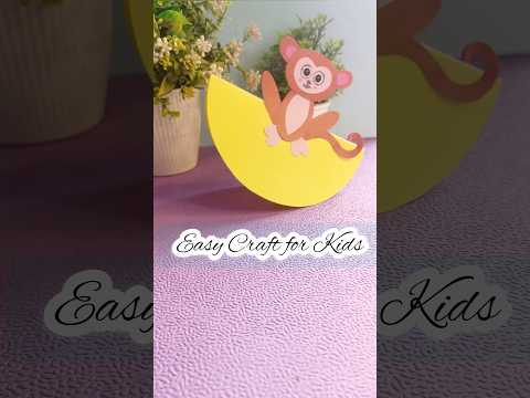 swing 🐒 monkey 😱 | easy paper craft | monkey craft #shorts #ytshorts #craft #papercraft