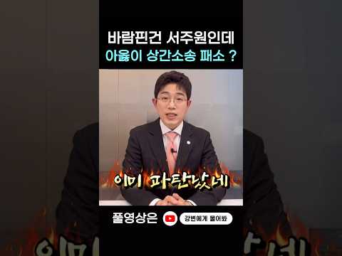 바람은 서주원이 폈는데 아옳이가 상간소송 패소? #shorts