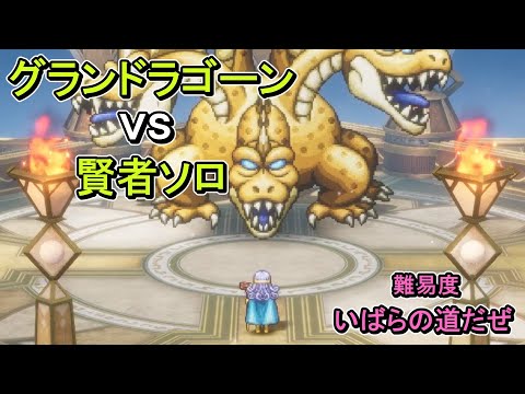 【ソロ】Lv99賢者 vs グランドラゴーン【ドラゴンクエストⅢ　HD-2D】【難易度 いばらの道だぜ】【ネタバレ注意】